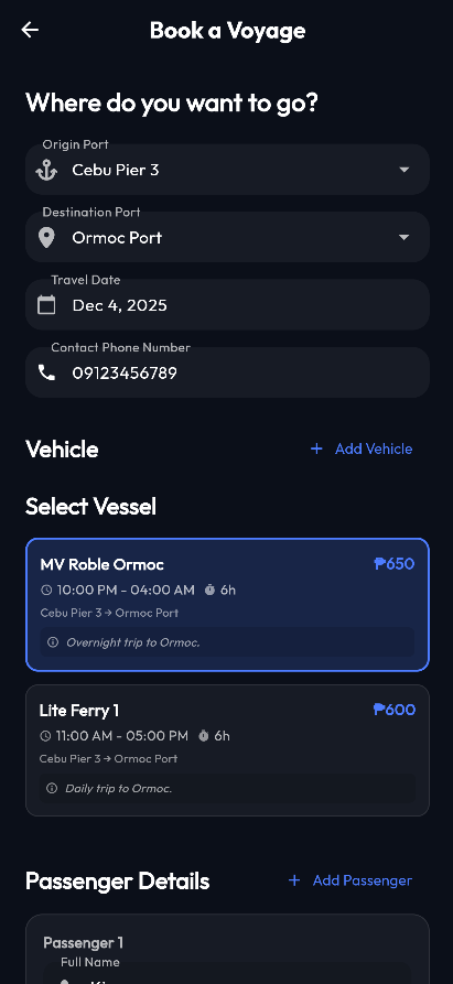 Shippy Buy Ticket Screen